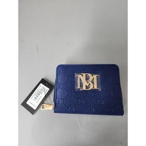 Badgley Mischka Wallet Electric Blue Ladies Zip Card Purse - New